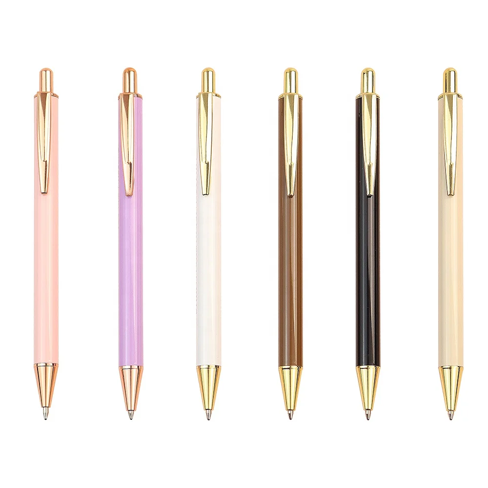 custom logo metal ballpoint pens with gift box luxury inspirational pen set for women gift