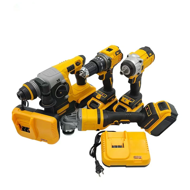 21v 10cells batteries Red/Yellow 4-PCS Power Tools Set Blue 6-PCS Combination Kits on sale more quantities more cheaper