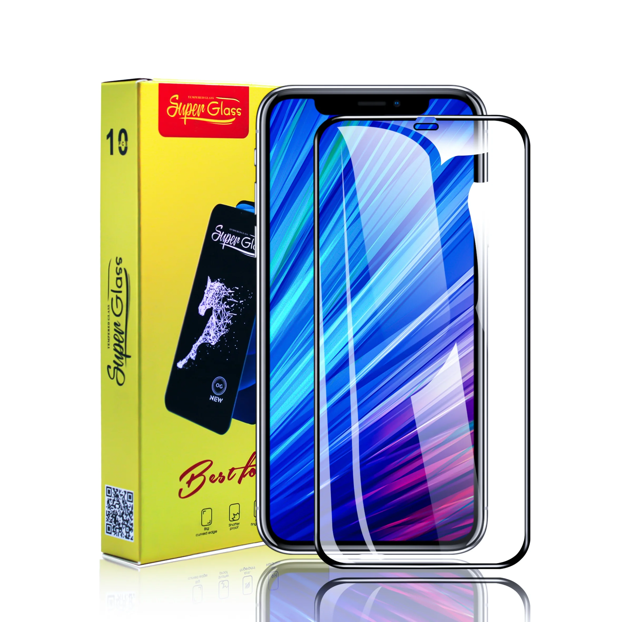 Закаленное стекло 9D с полным покрытием, HD защита экрана мобильного телефона, стекло для Iphone Xr Xs Max 11 Pro, защита экрана