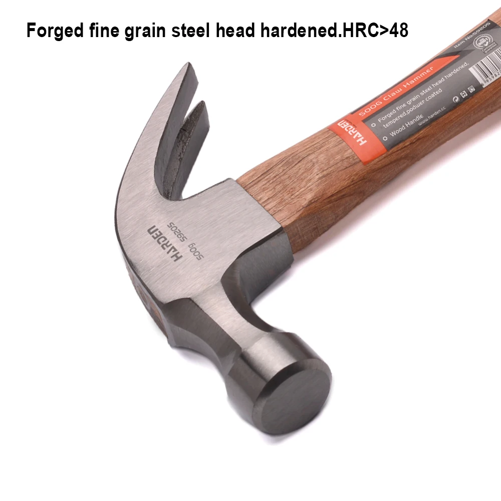 0.50kg/16oz Imported Claw Hammer with Oak Wood Handle high Forged fine grain steel head hardened forging claw hammer