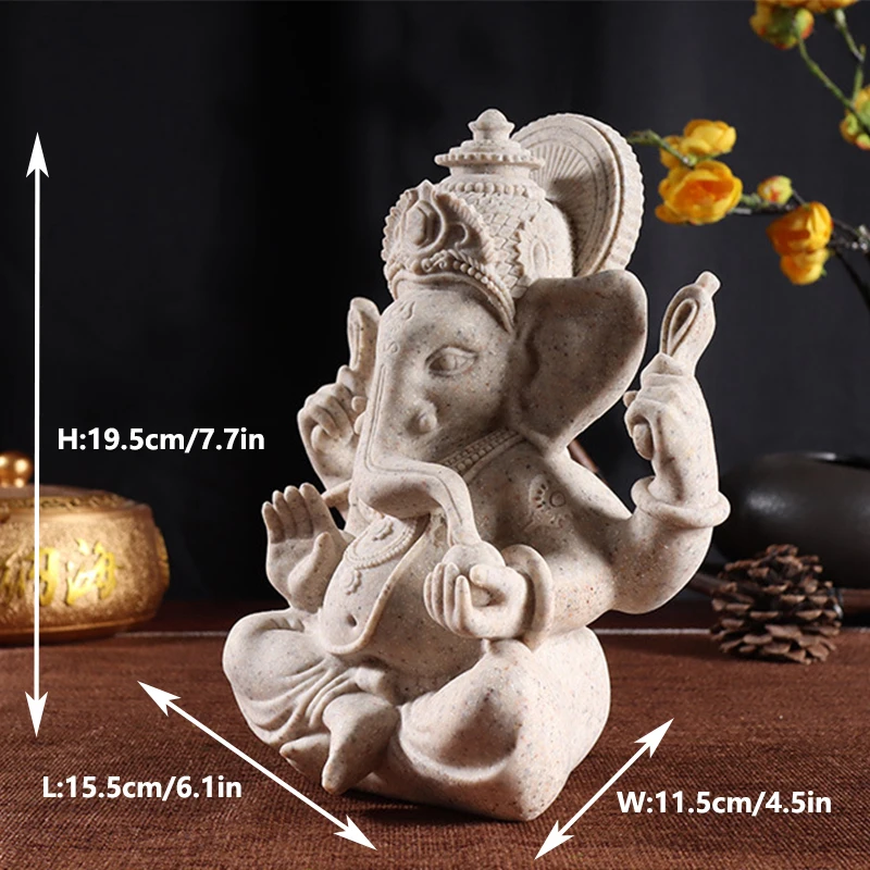 High Quality Indian Hindu Elephant God Ganesh Statue Handmade Gift Home Decoration Resin Ganesha Statue