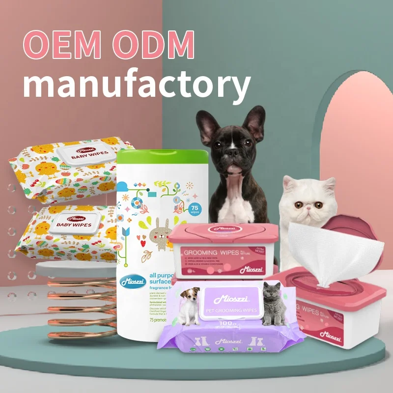Custom Pet Eye Wipes Organic Pet Grooming Sets Ear Wipe Biodegrade Pet Cleaning Wet Wipes