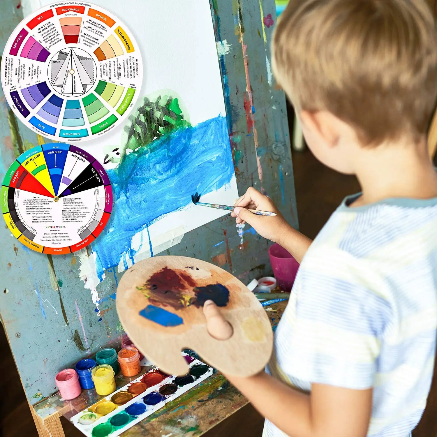 Bview Art Paint Mixing Learning Guide Makeup Blending Board Chart Tattoo Pigment Color Mixing Guides Color Wheel
