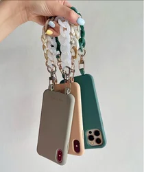 Custom Phone Accessories Blank Clear Thick Acrylic Chain Hanging Mobile Phone Charms Chain for iPhone 14