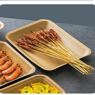 Disposable Paper Food Tray Kraft Food Paper Boat Tray Paper Tray For Food