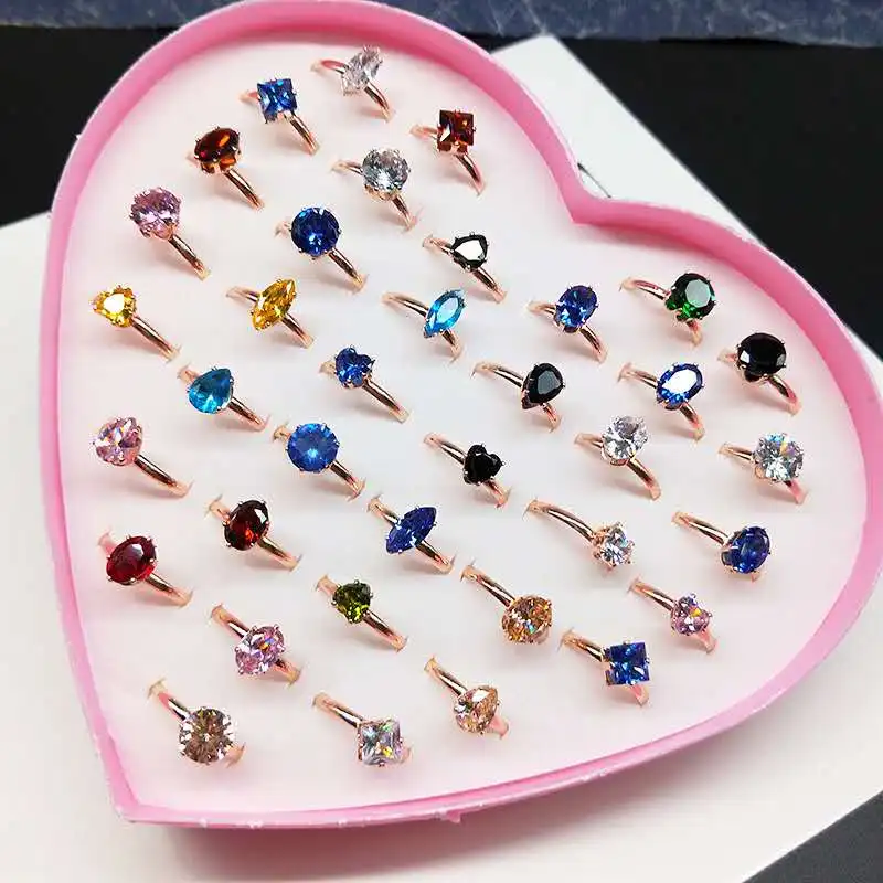 2023 Best Selling Rainbow Cubic Zirconia Anniversary Eternity Ring Multi colors Crystal Wedding Bands Rings for Women
