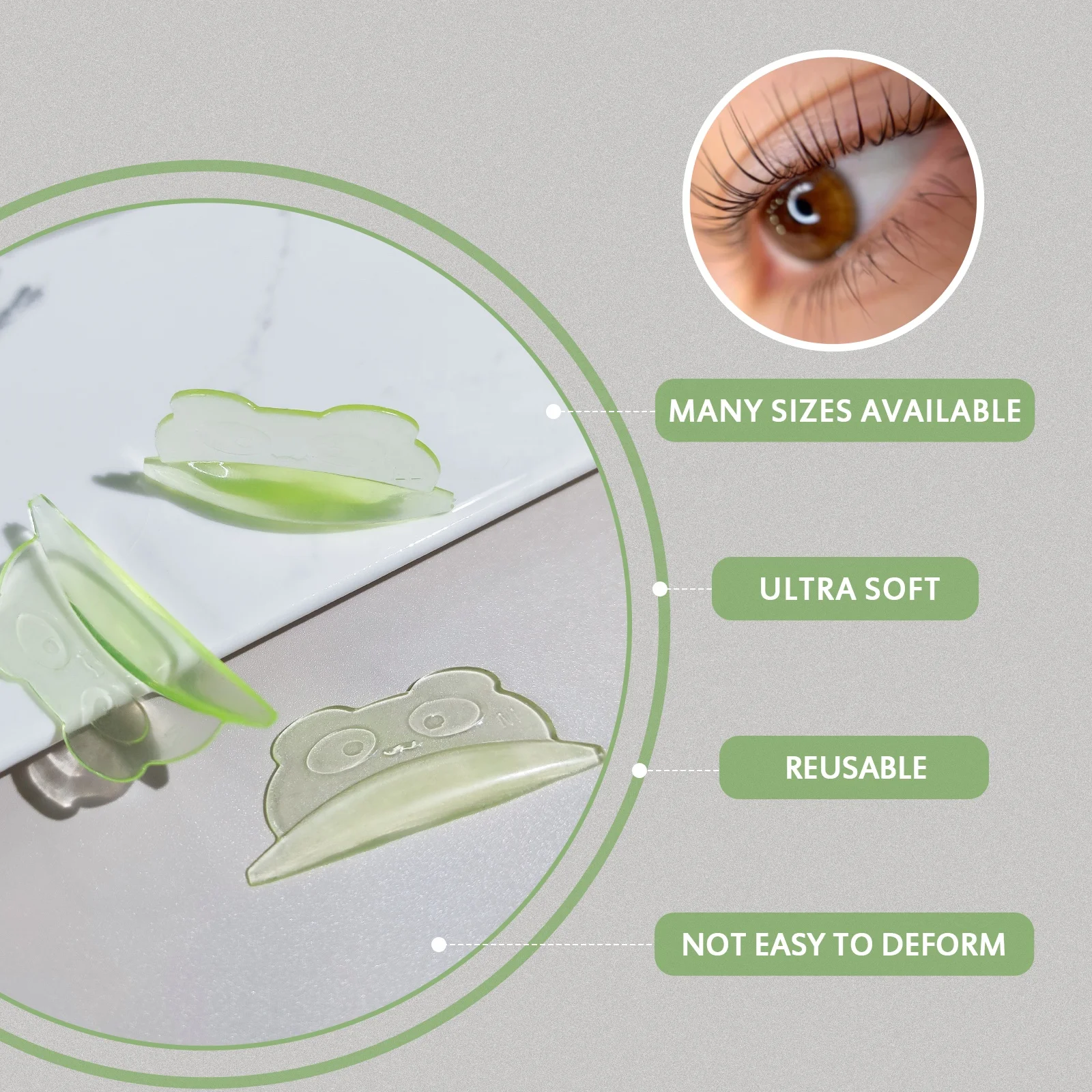 Salon Eyelash lifit tools Roller 4 sizes Lash lift rods Transparent Lash lift silicone pads Eyelash silicone Shields