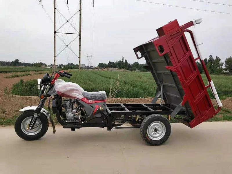 Новый 3 колесный мотоцикл трехколесный dump150cc бензиновый грузовой велосипед на