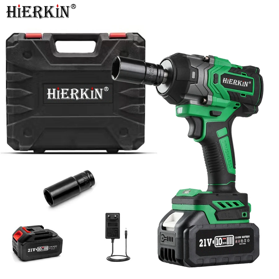 21 Rechargeable Battery Portable Cordless Power Screwdrivers High Torque Brushless Lithium Electric Impact Wrench For Tires