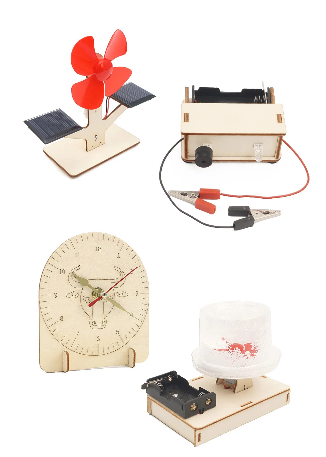 2023 Customized educational Science Fun Wooden Student Kits DIY STEAM Diy Solar STEM Toys