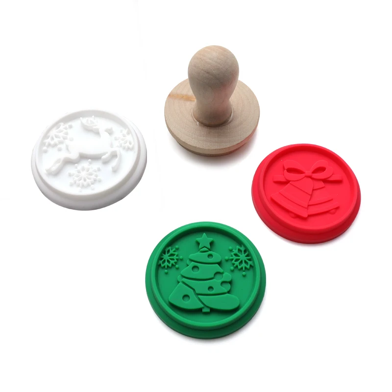 Christmas 3D custom silicone cookie stamp cookie press