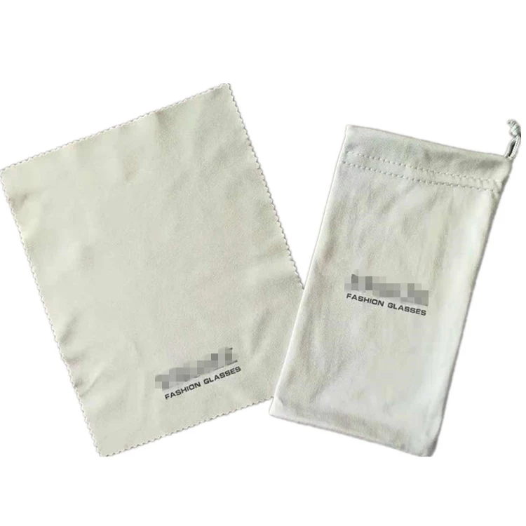 Custom Full Color Printing Microfiber Eyeglasses/ Sunglasses Soft Drawstring Bag