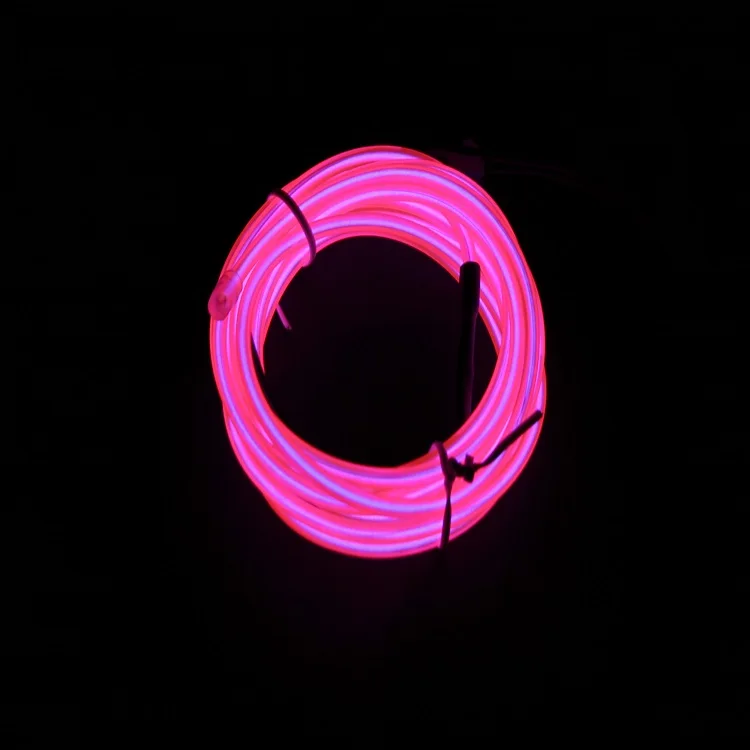 Fashion Neon EL Colorful RGB Wire Flexible Light Up Wire with waterproof Battery Pack
