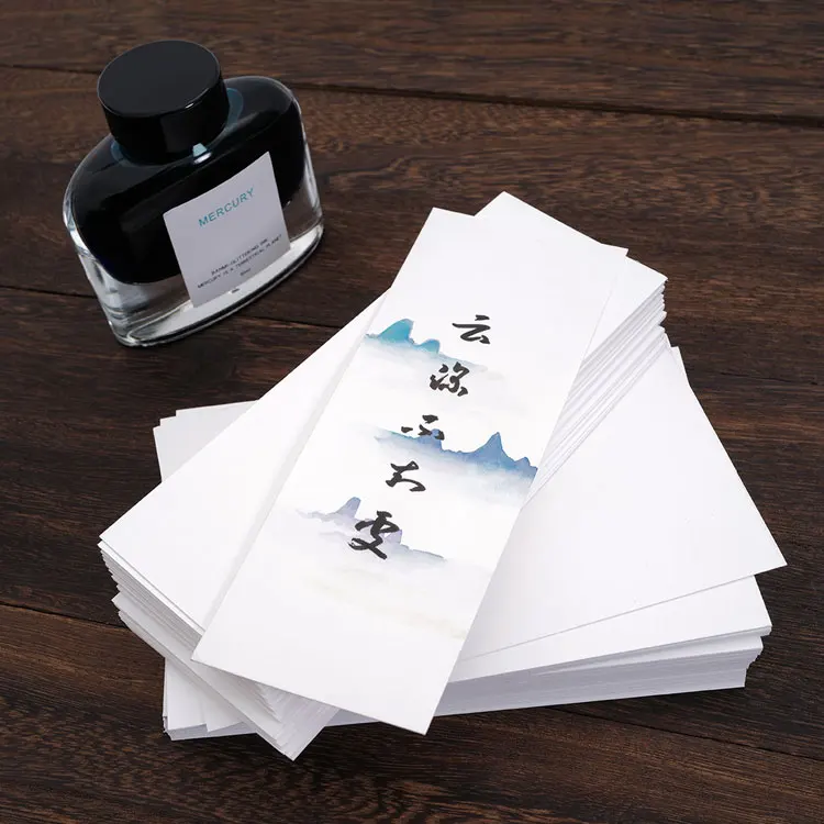 DIY creative blank postcard Word card Blank hand-painted Dutch white card dyed toning test card paper