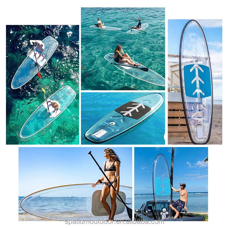 Spatium New Arrival SUP transparent board crystal clear sup paddle board for sale