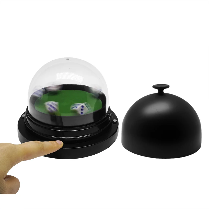 Automatic Dice Roller Cup, Battery Powered Pub Bar Party Game Play with 5 Dices, Shaker Battery Powered Lucky Dice Set Black