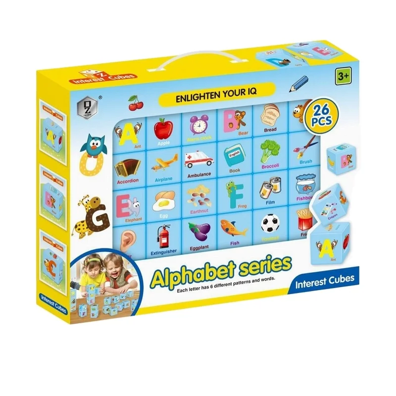 26pcs educational magic cube  intellectual alphabet learning plastic puzzle block for  kids