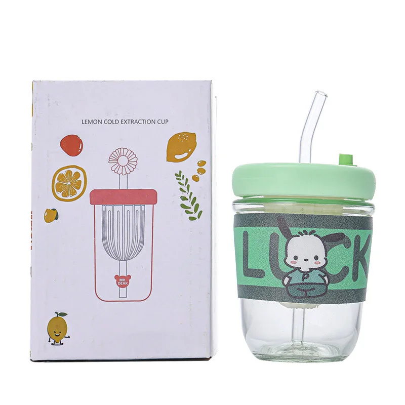 Factory direct sales  glass water cup with tea separator thickened glass heat proof breakfast milk cup