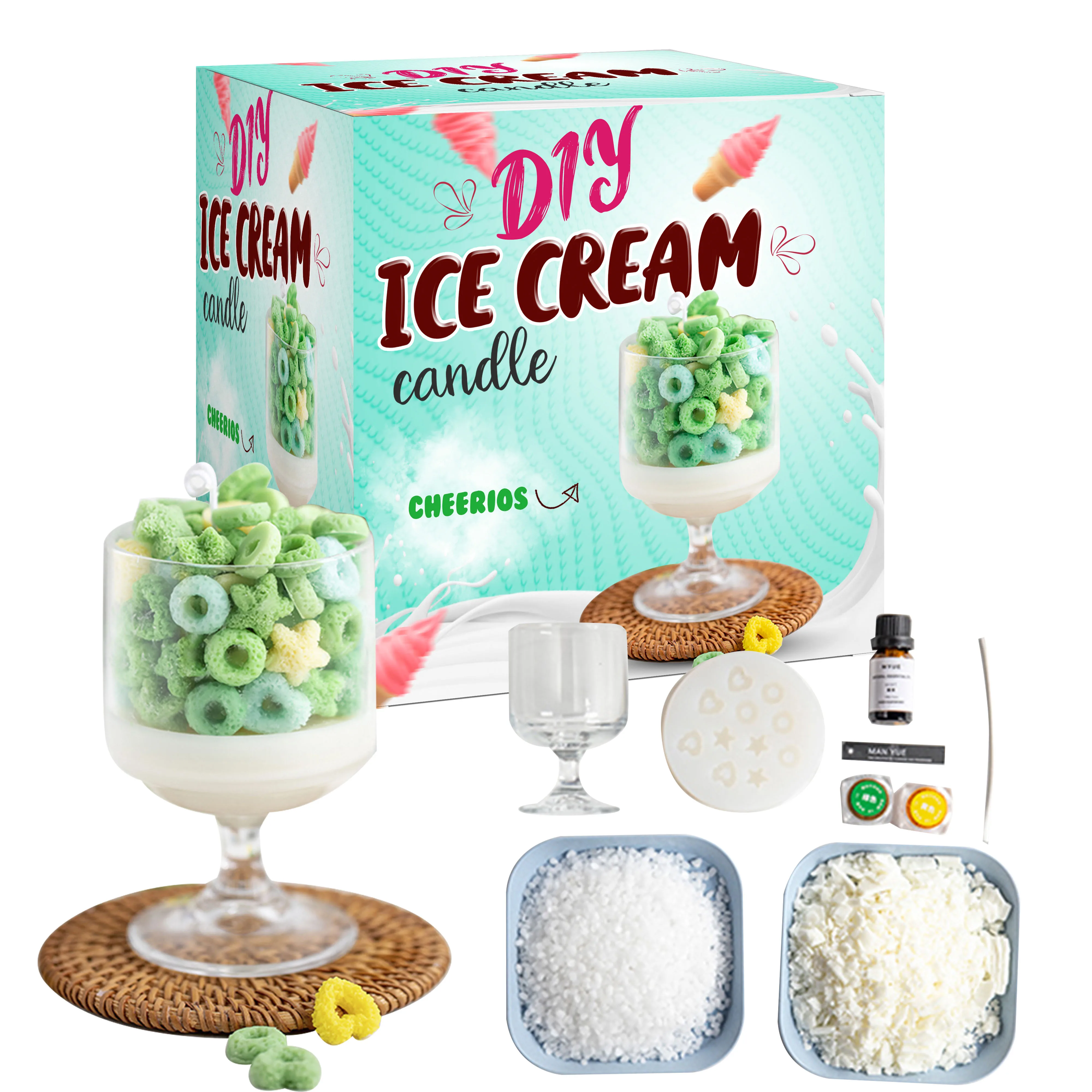 diy ice cream cute soy Wax  Candle Making Kit diy candle