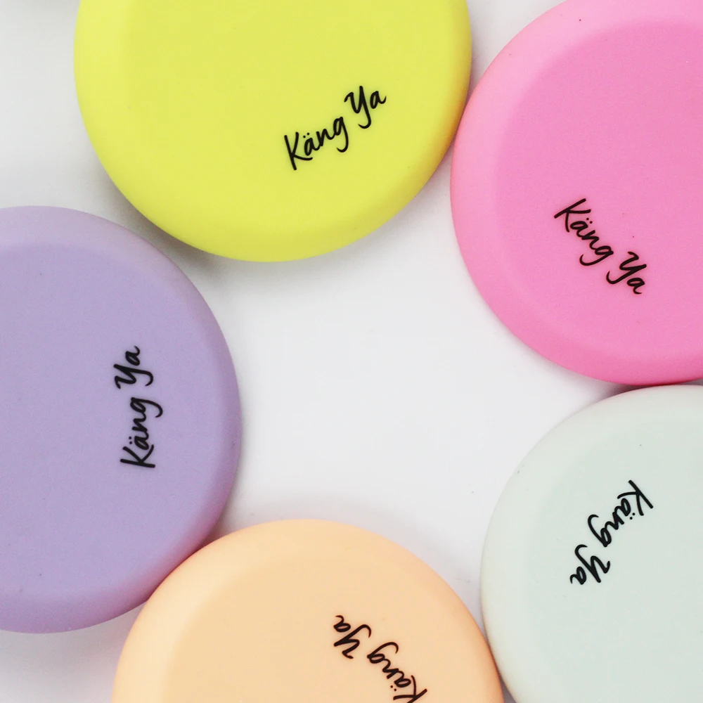 Customized Logo Portable  Pocket Small Travel Detangling Massage Airbag Hair Combs Circular Safety Mini Folding Mirror Comb