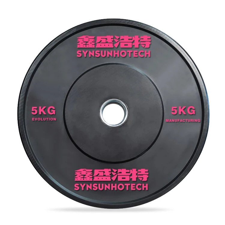 Hot Sell Weight Lifting Gym Bumper Barbell Black Cast Iron Rubber Weight Plates