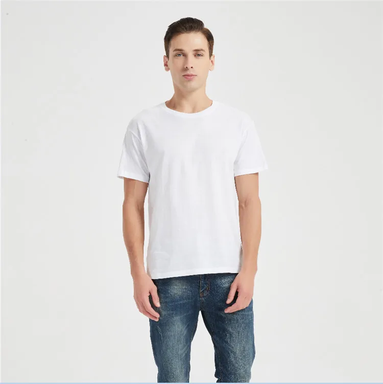 100% Cotton 160 gsm Men Unisex Wholesale OEM Logo Blank Custom plain short sleeve white t shirt T-shirt