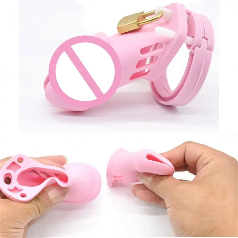 Silicone Penis Cage Male Chastity Lock Sex Toys For Men Male Penis Ring Penis Lock%