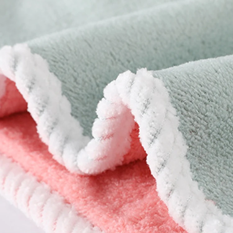 Soft Double Layer Coral Fleece Magic Hair Dry Cap Women Girls Bathroom Bath Hats Quick Drying Soft Lady Turban Hair Wrap