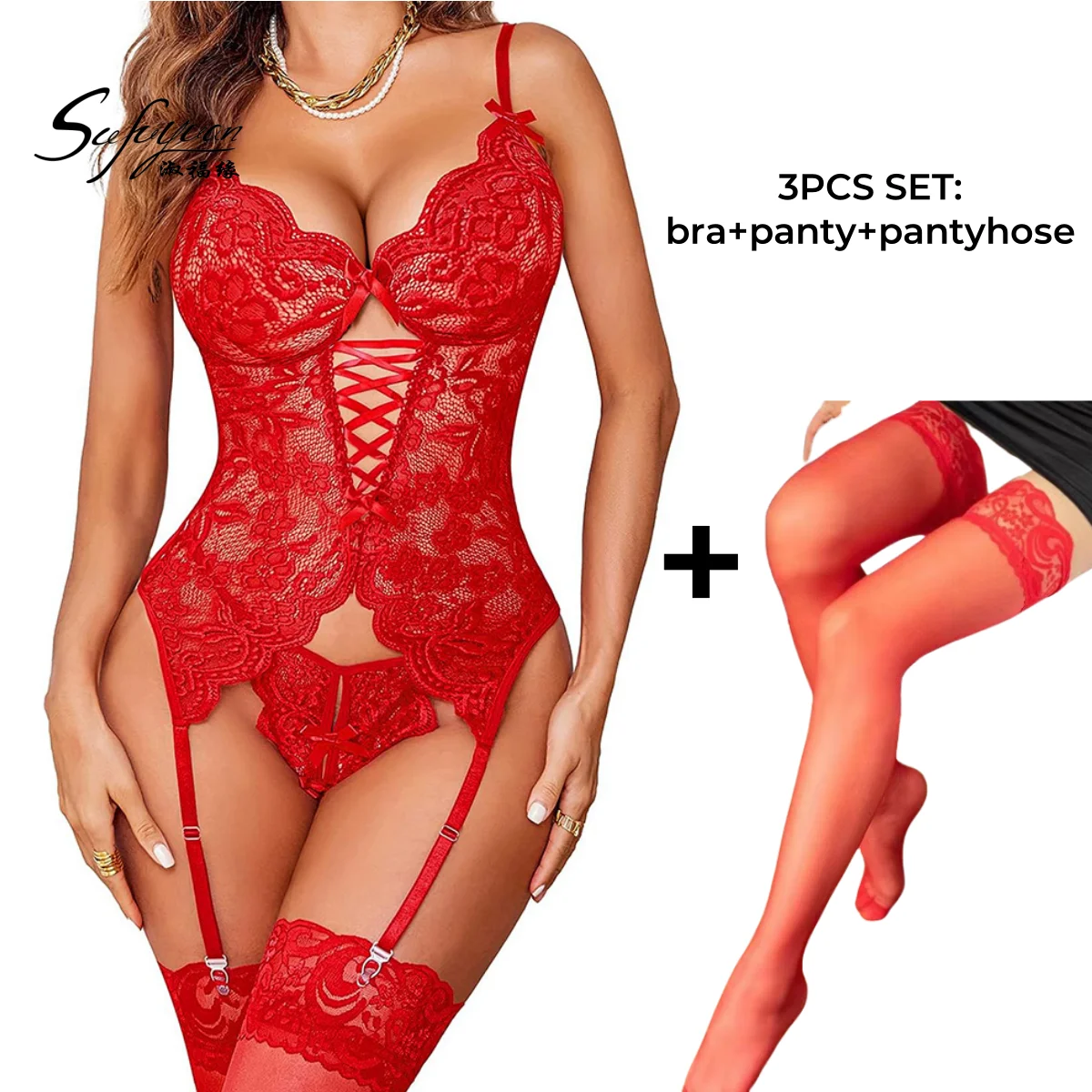 Sfy3250 Best-Selling Sexy Lace Halter Teddy Hollowed-Out Underwear Erotic Backless Bodysuit Lingerie Sexy Underwear For Women