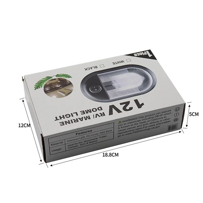 RV Marine caravan accessories  12V  24V Interior Ceiling Double Dome LED Lights 3W 280  with Switch white Boat