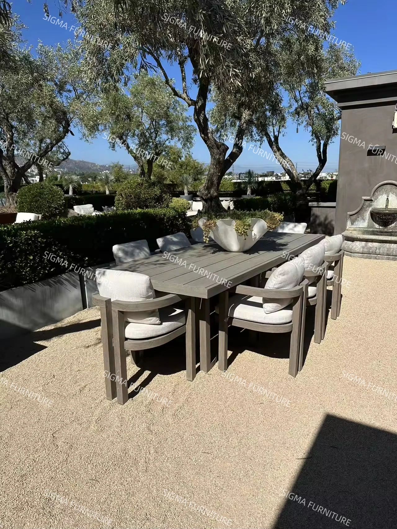 2024 Modern Patio solid Wood  teak Garden Set luxury Outdoor Sofa Set Dinning Table Set With Chairs