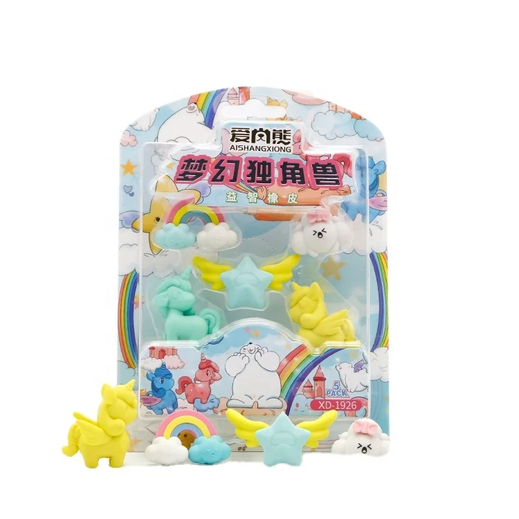 Soododo Kawaii eraser rainbow unicorn puzzle eraser for promotion