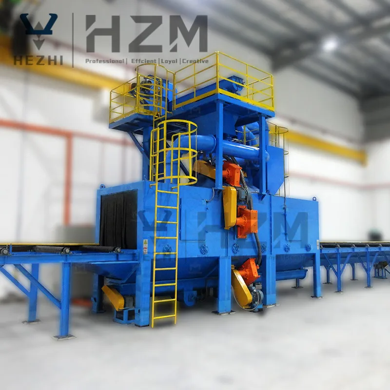 Wheel Shotblast Equipment Manufacturer Steel Roller Conveyor Through Type Shot Blasting Machine