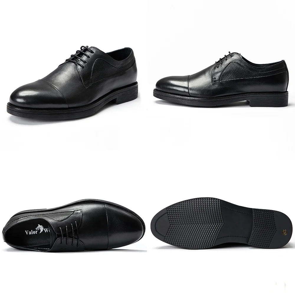 
Fasion Best Male Elegant Pumps Bespoke Leather Dress Shoe Cow Leather Breathable Casual Wingtip Black Loafers GENUINE Leather 