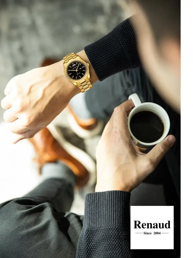 Men mechanical watch with night vision needle sapphire glass watches men wrist