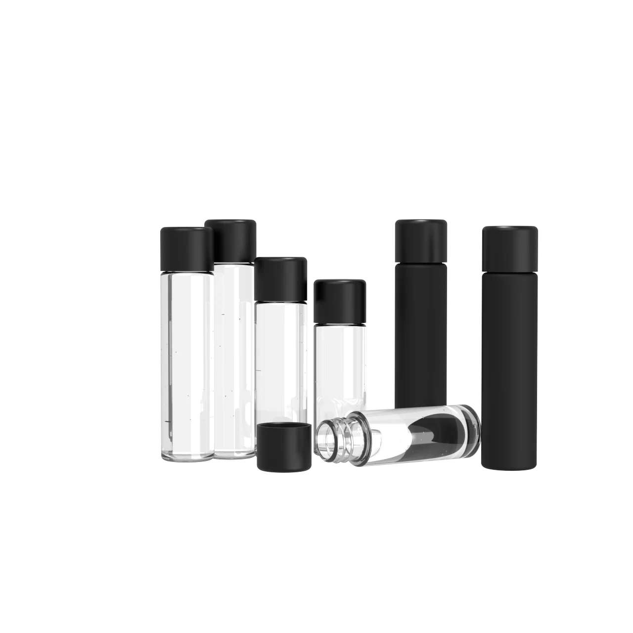 1G 1.5g classic glass pre tube with custom printed stickers CR packaging tube with child resistant screw lid