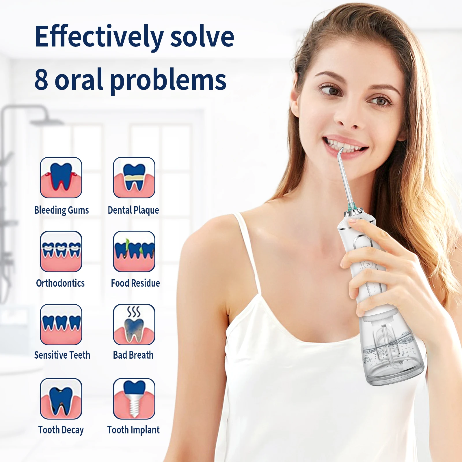 H2ofloss Adjustable Water Tank Electric Oral Irrigator Dental Water Toothpick Flosser For Travel Home water flosser