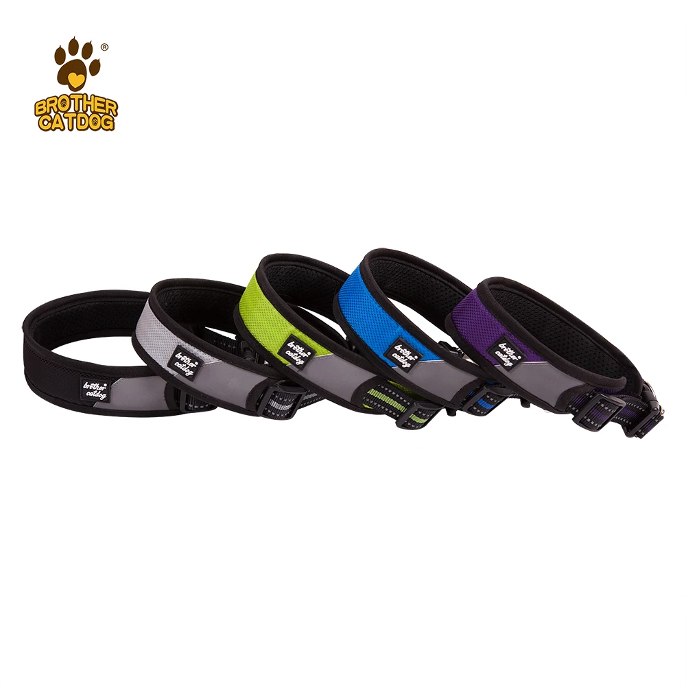wholesale pet outdoor products  Personalized reflective dog collars Travelling hiking breathable dog collar