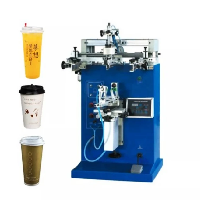 Cylindrical Curved Screen Printing Machine for Plastic Cups