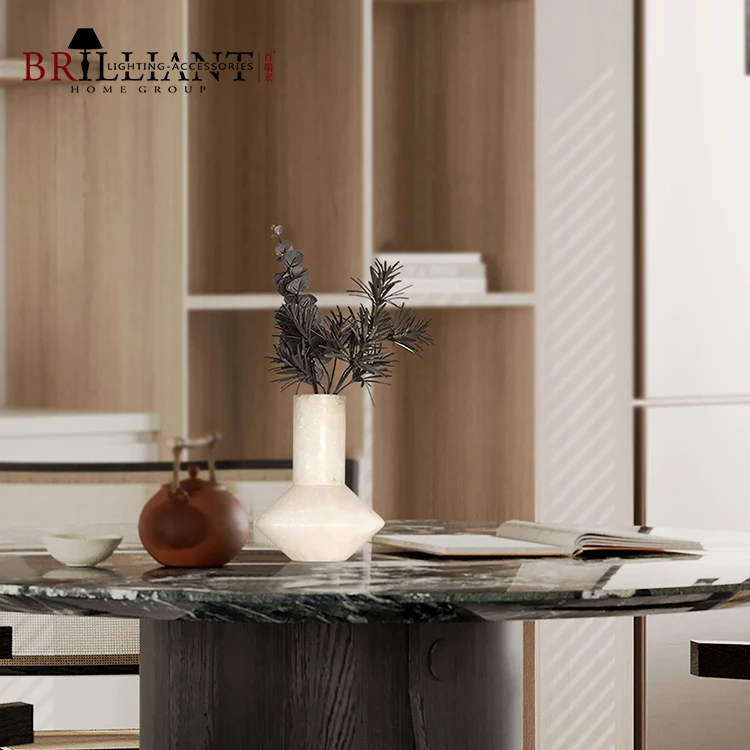 Living Room Dining Room Marble Flower Vase Ornaments Home Decorations Vintage Alabaster Stone Vase