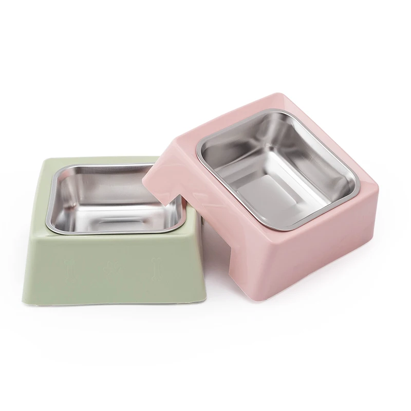 
Factory Direct New Color Sale Single Non-Slip Dog Bowl Stainless Steel Pet Supplies Bowl 