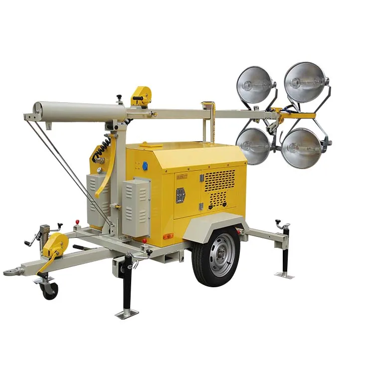 Customizing 9m telescopic mast 4*1000W metal halide lamp 4*500W led trailer light tower