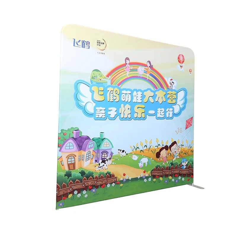 Premium 10ft Straight Backdrop Stand for Automotive Advertising Custom Banner Printed Polyester Portable Flag Banners Promotion