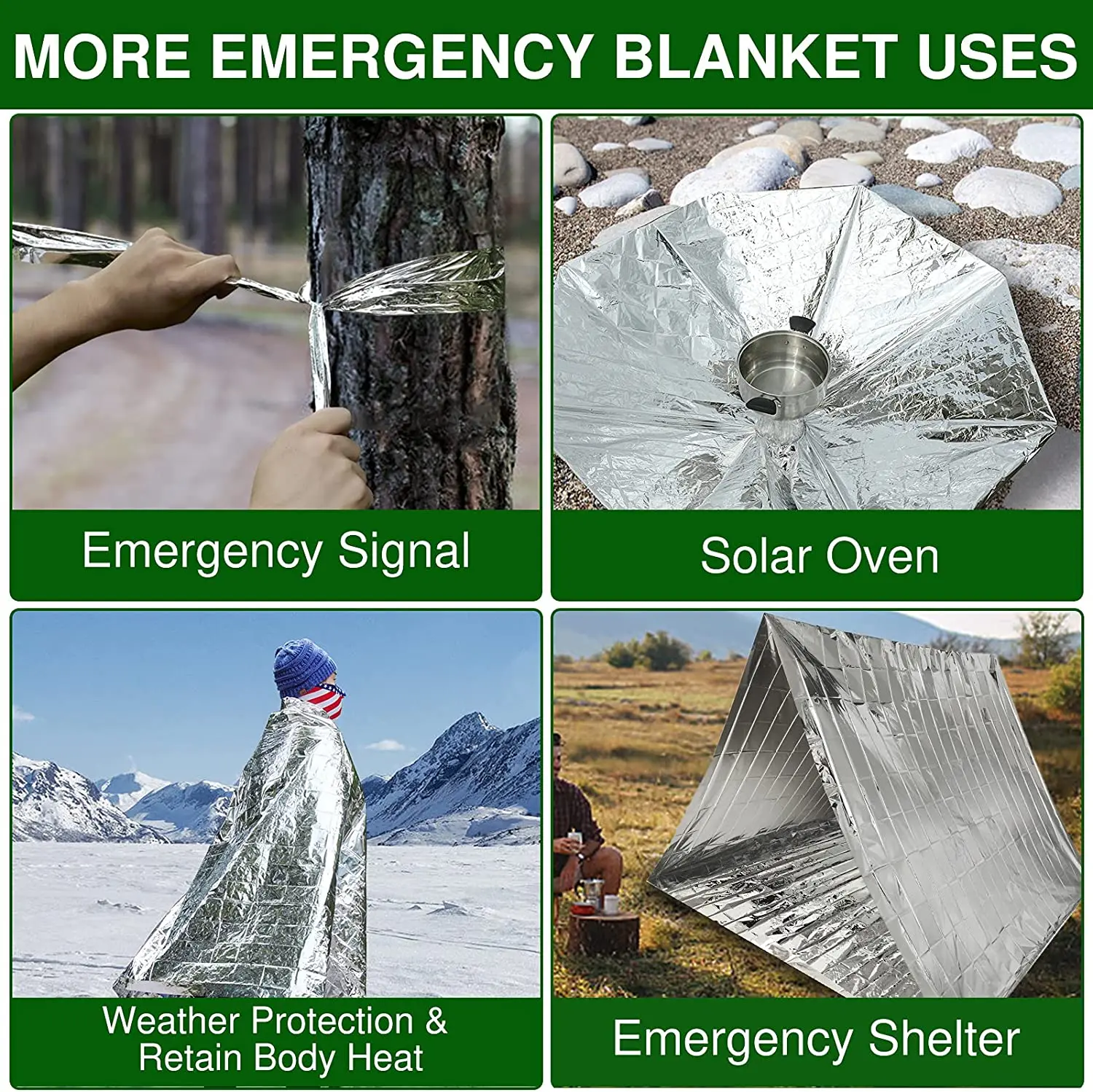 50 Packs Thermal Foil Sauna Blanket Weight Loss Far Infrared Therapy 64in x 84in Emergency Mylar Blankets