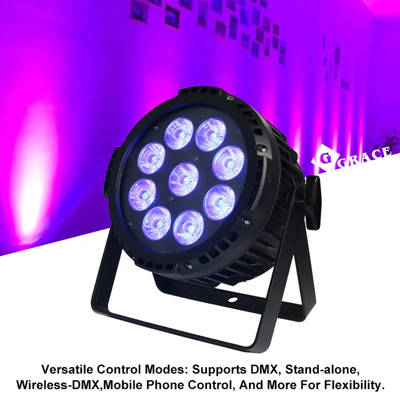 Igracelite Outdoor Waterproof Led Par Light 9 *18W 6IN1 Touch Battery Powered Uplight