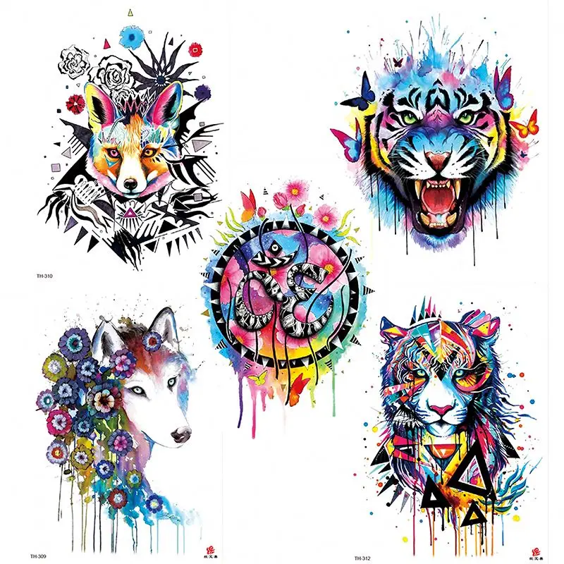 Female Tatto Rose Waist Arm Body Art Tatoo Woman M Large Temporary Tattoo Sticker Flower Fish Pea Design Big Fak