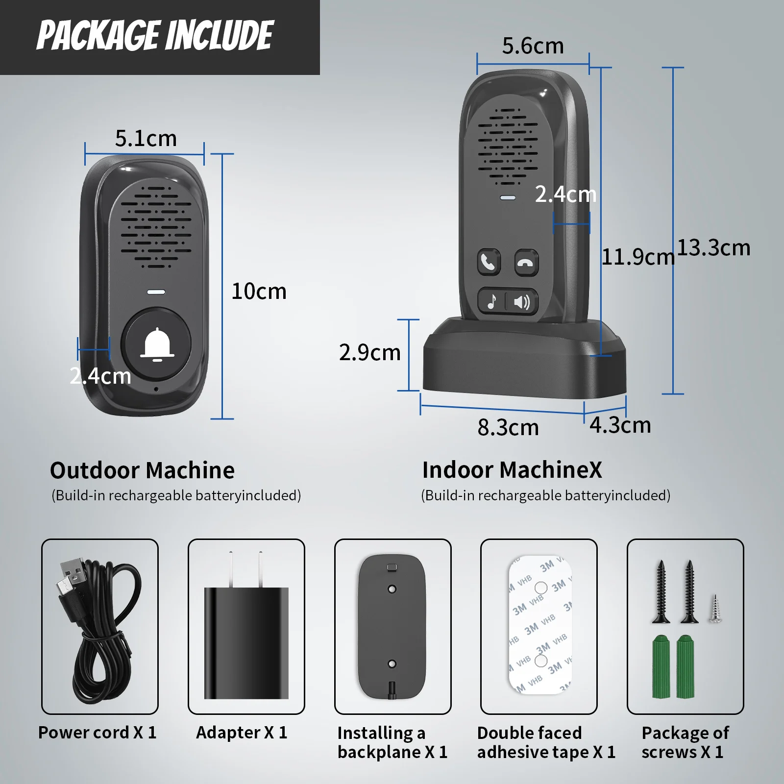 Doorbells, Full Duplex Intercom Wireless Doorbell wireless voice intercom doorbell phone ultra-long distance