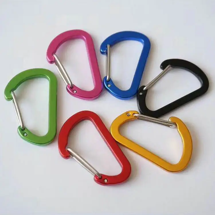 Promotional 4cm mini d aluminum hooks carabiner small key ring clips