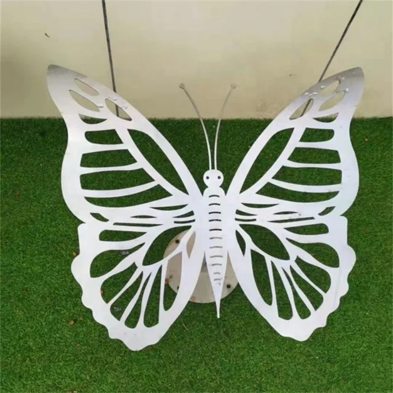 Customized Modern Stainless Steel Metal Art Butterfly Statues Garden Colorful Stainless Steel Butterfly Sculpture