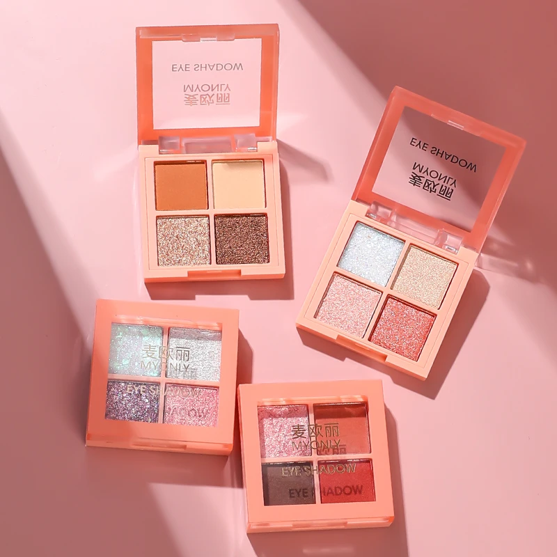 2021 оптовая продажа косметики в 4-х цветах Алмазный тени для век золотой красоты Блеск мерцающие тени для век макияж
